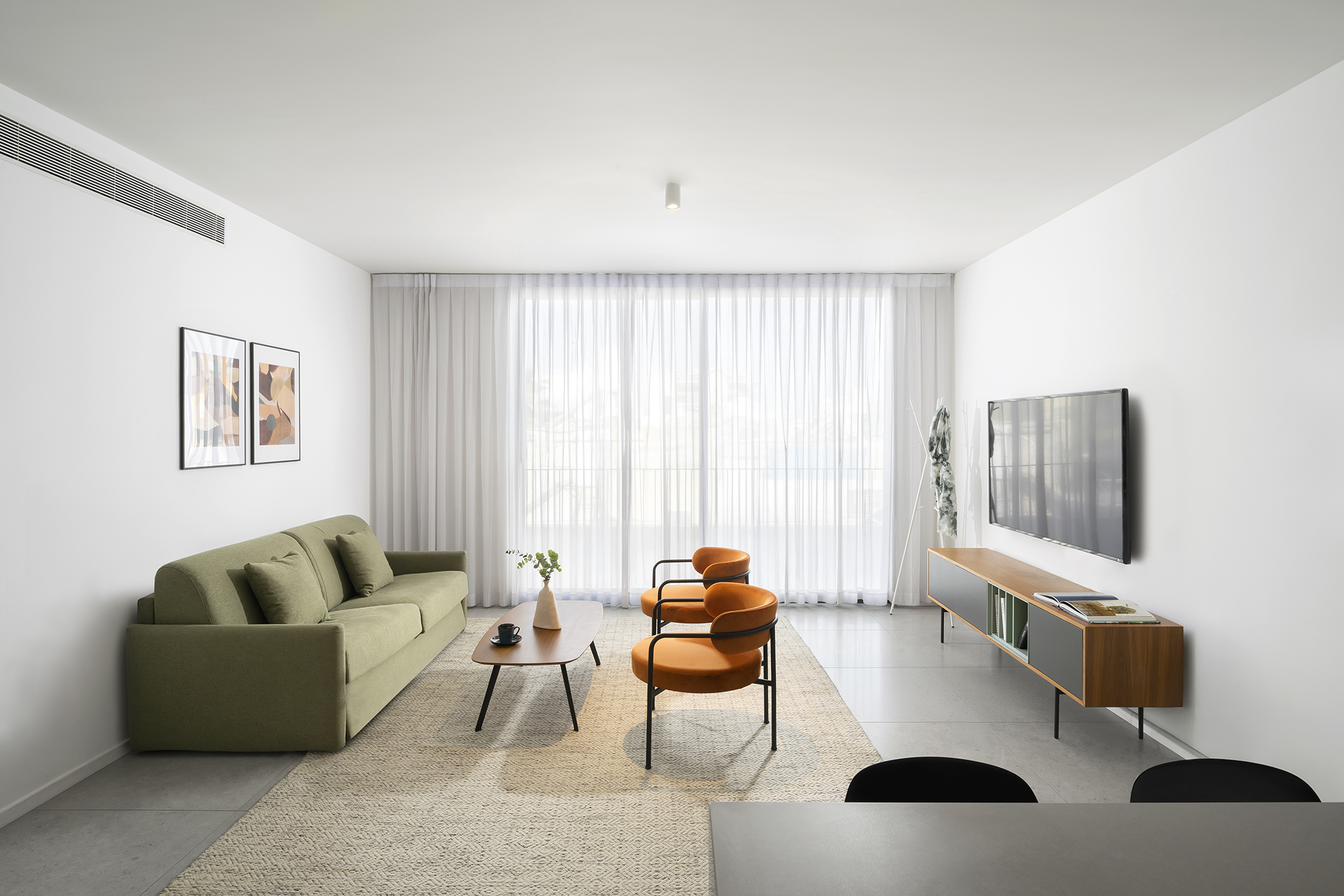 Three Bedroom Apartment With Balcony - Living Area